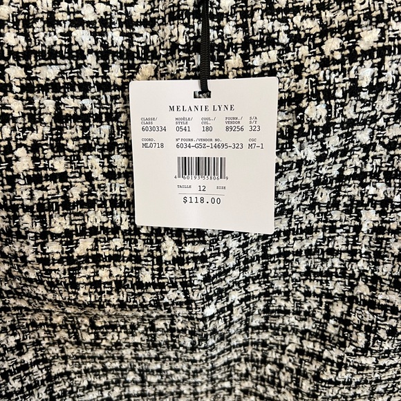 Melanie Lynn Houndstooth Motif A-Line Skirt - Picture 7 of 10